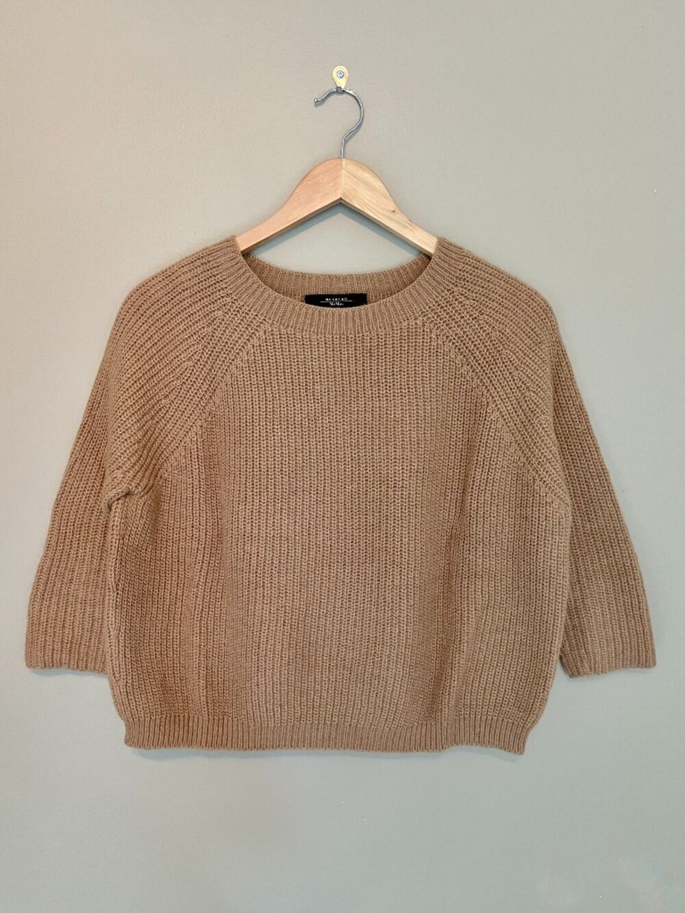 Weekend Max Mara Cropped Knit Sweater Camel Size XS